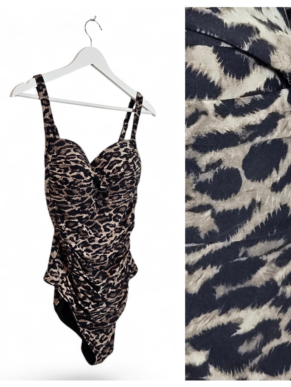 Bond-Eye Australia Leopard One Piece Swimsuit Multi Fit Ruched